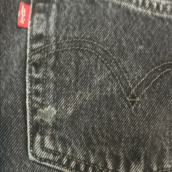 Levi's Black Distressed Jean Shorts - Picture 4 of 5